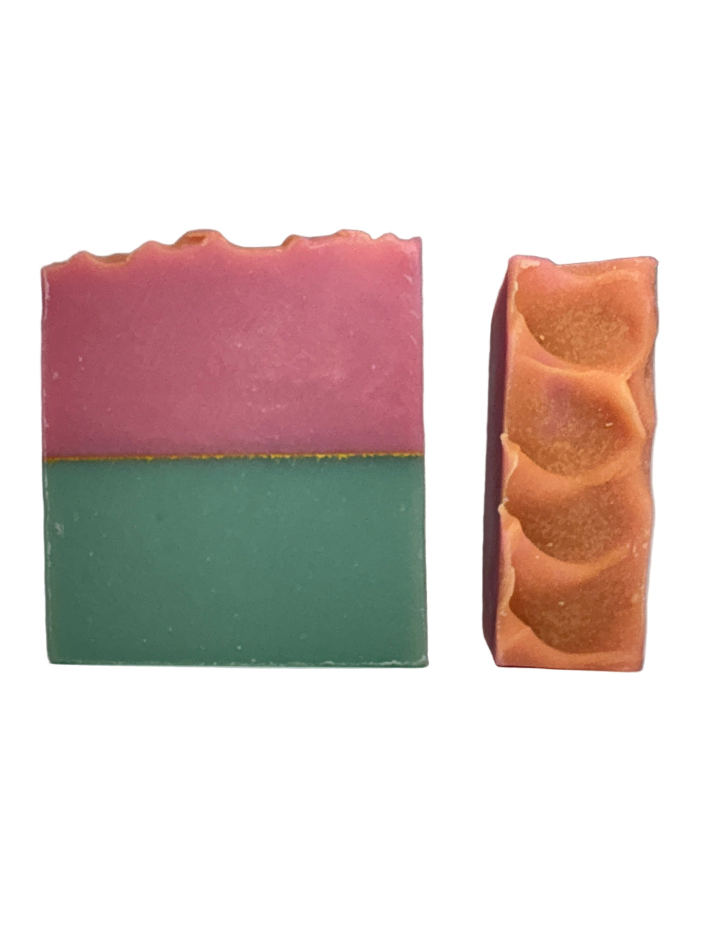 cactus blossom soap bars of different colors on a gray background